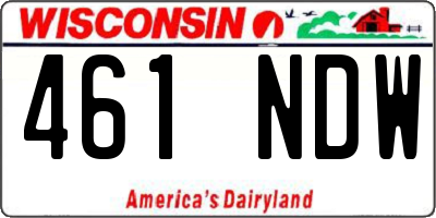 WI license plate 461NDW