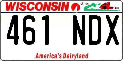 WI license plate 461NDX
