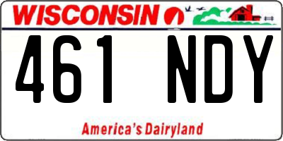 WI license plate 461NDY