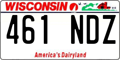 WI license plate 461NDZ