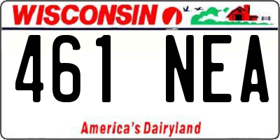WI license plate 461NEA