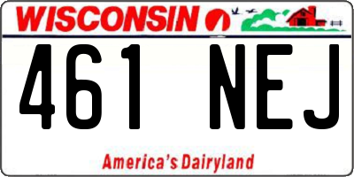 WI license plate 461NEJ