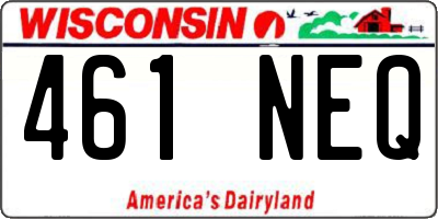WI license plate 461NEQ