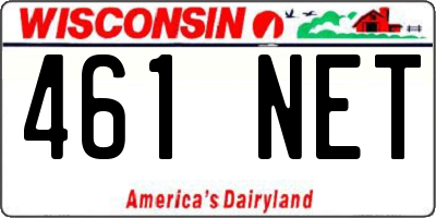 WI license plate 461NET