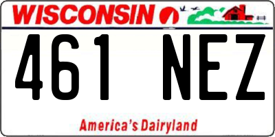 WI license plate 461NEZ