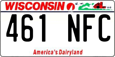 WI license plate 461NFC