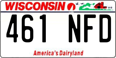 WI license plate 461NFD