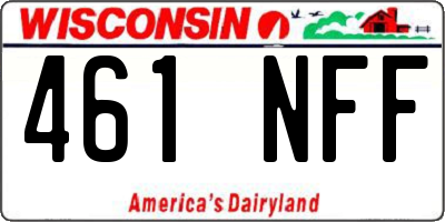 WI license plate 461NFF