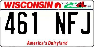 WI license plate 461NFJ