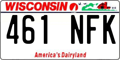 WI license plate 461NFK