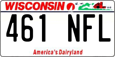WI license plate 461NFL