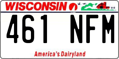 WI license plate 461NFM