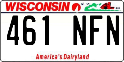 WI license plate 461NFN