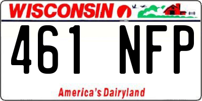 WI license plate 461NFP