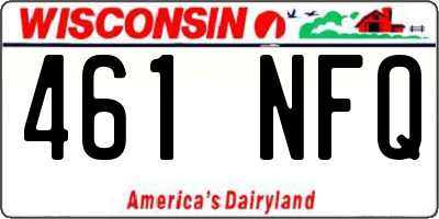 WI license plate 461NFQ