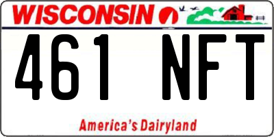 WI license plate 461NFT