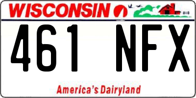 WI license plate 461NFX
