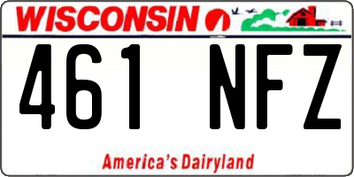 WI license plate 461NFZ