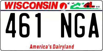 WI license plate 461NGA