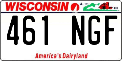 WI license plate 461NGF