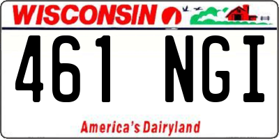 WI license plate 461NGI