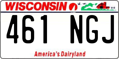 WI license plate 461NGJ