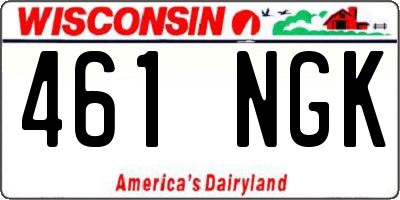 WI license plate 461NGK