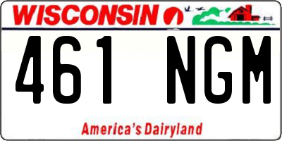 WI license plate 461NGM