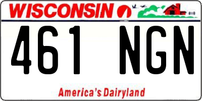WI license plate 461NGN