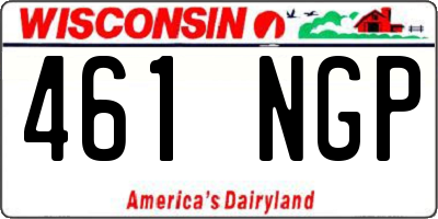 WI license plate 461NGP