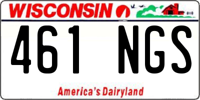 WI license plate 461NGS