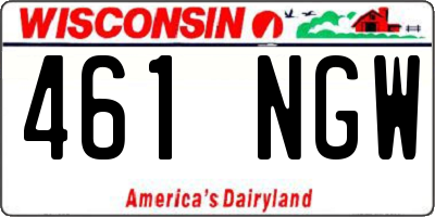 WI license plate 461NGW