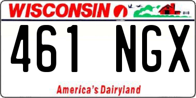WI license plate 461NGX