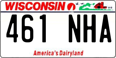 WI license plate 461NHA
