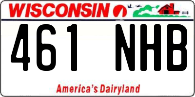 WI license plate 461NHB