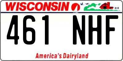 WI license plate 461NHF