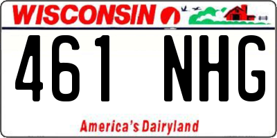 WI license plate 461NHG