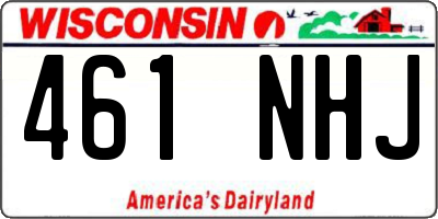 WI license plate 461NHJ
