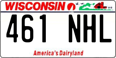 WI license plate 461NHL