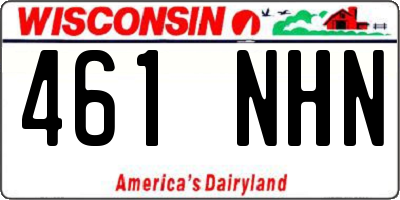 WI license plate 461NHN