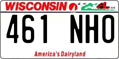 WI license plate 461NHO