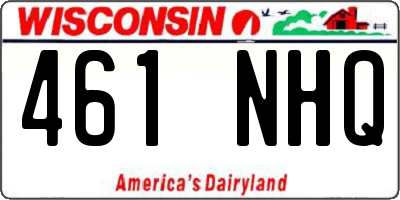 WI license plate 461NHQ