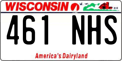WI license plate 461NHS