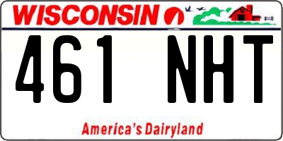 WI license plate 461NHT