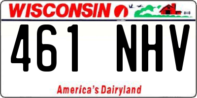 WI license plate 461NHV
