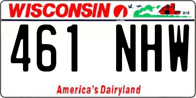 WI license plate 461NHW