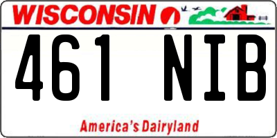 WI license plate 461NIB