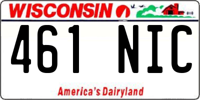WI license plate 461NIC