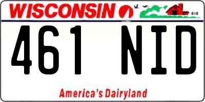 WI license plate 461NID