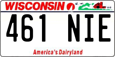 WI license plate 461NIE